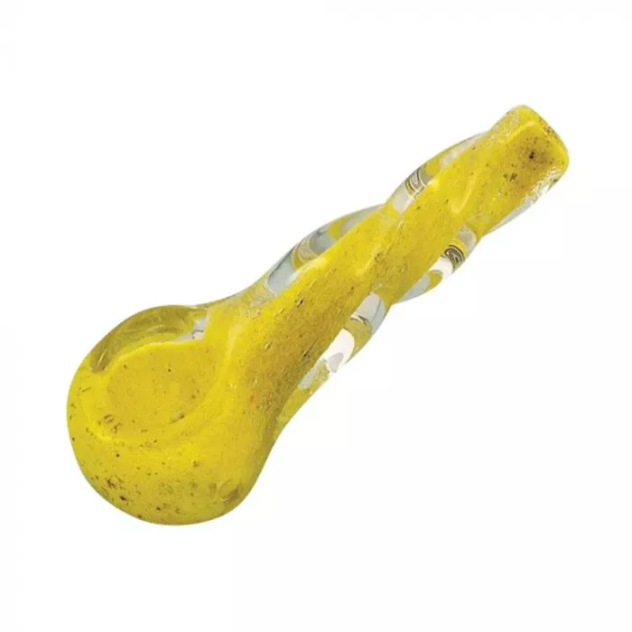 Small Heavy Twisted Frit Glass Pipe – 3 Inch Spoon Hand Pipe