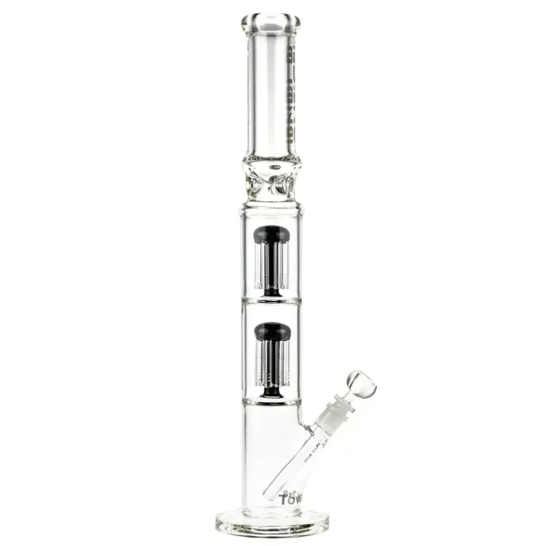 Straight Ice Bong with Double 8-Arm Tree Percolators