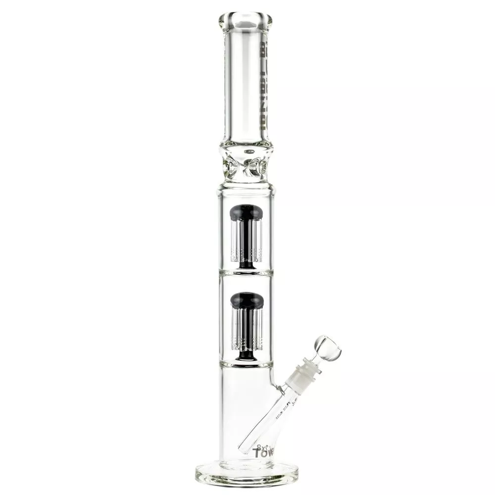 Straight Ice Bong with Double 8-Arm Tree Percolators