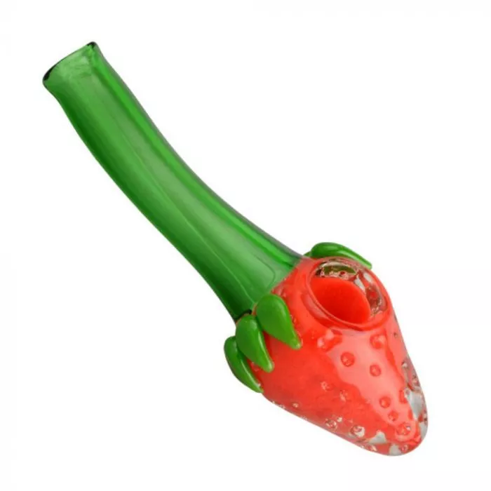 Strawberry Blossom Glass Hand Pipe – 5.5 Inch Handblown Glass Pipe