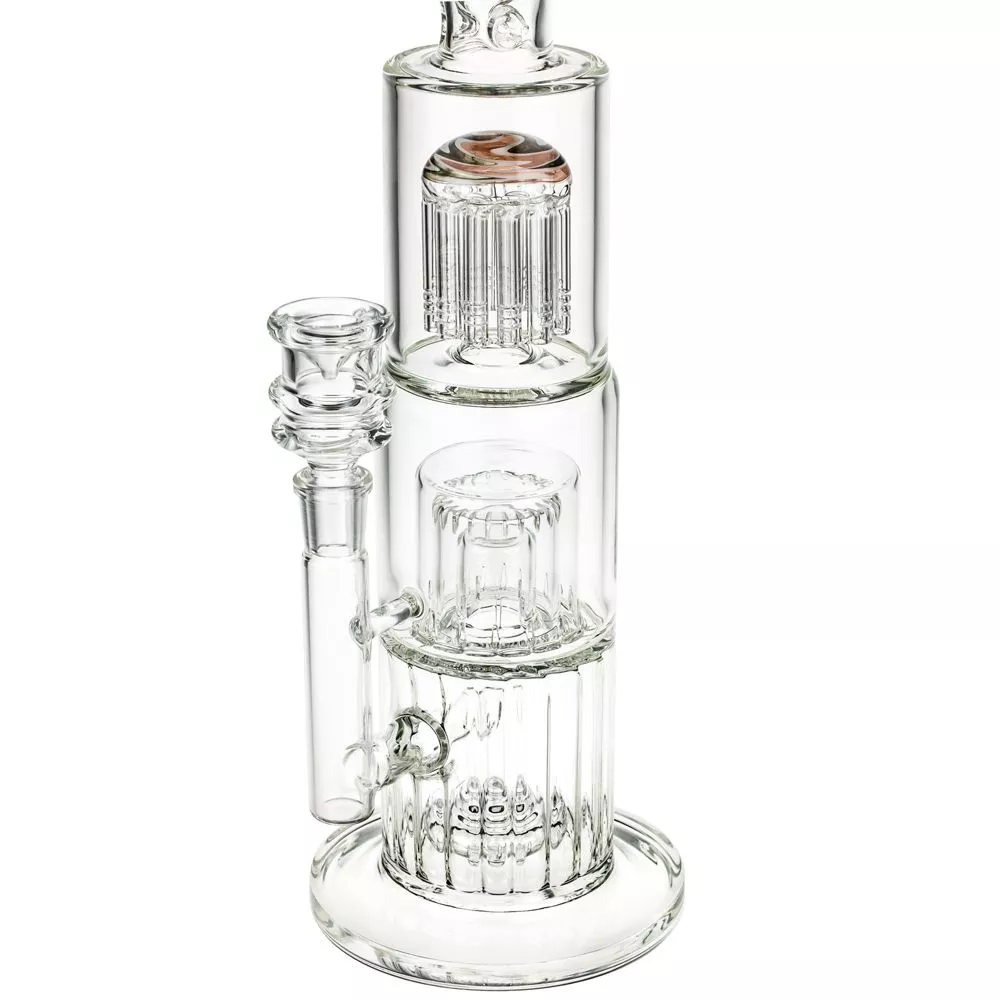 Triple Percolator Ice Bong with 12-Arm Tree Perc