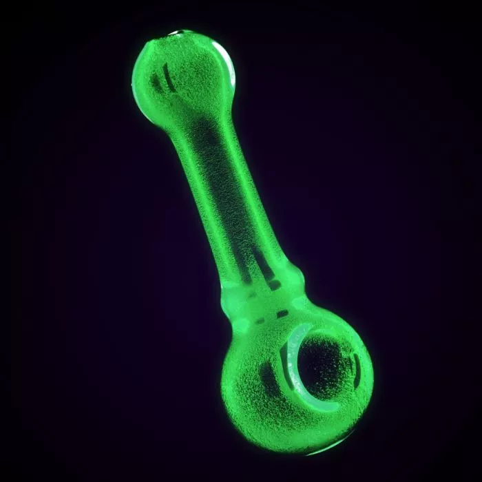 UV Reactive Colored Spoon Pipe – Durable 4.25-Inch Glass Hand Pipe