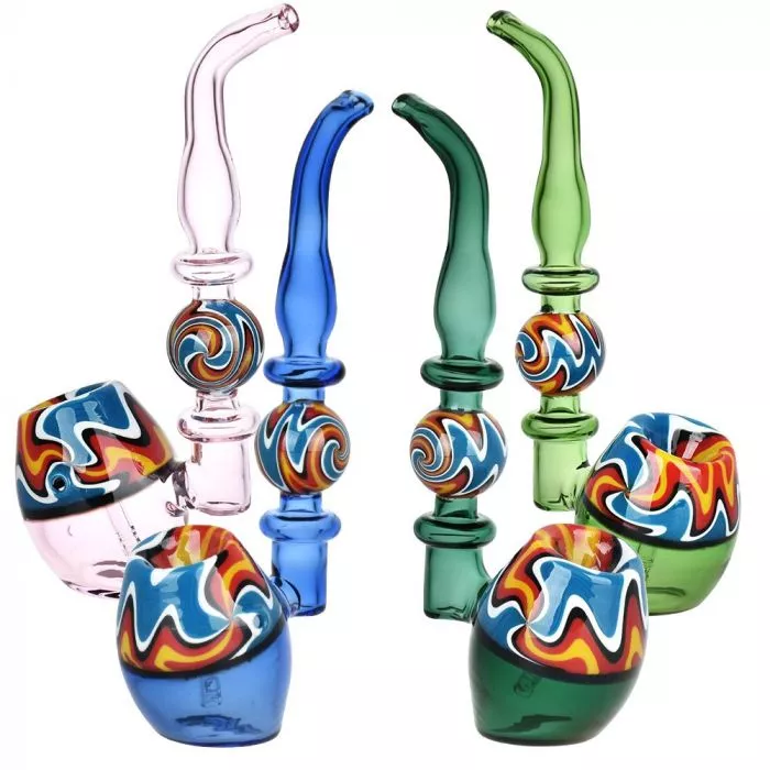 Wig Wag Straight Sherlock Glass Bubbler 2-Pack - 7"